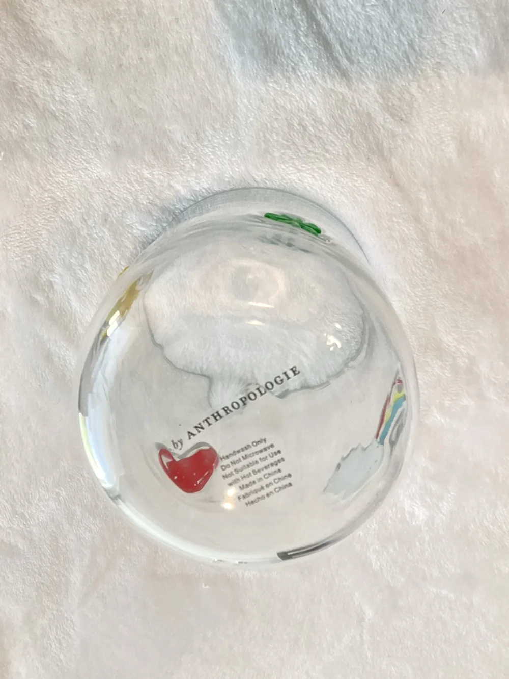 🍀Anthropologie Luck Glass Juice Icon Rainbow Shamrock Clover Heart New Set of 2